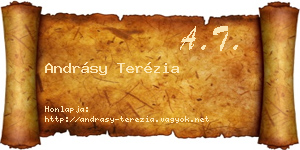 Andrásy Terézia névjegykártya