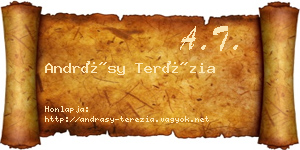 Andrásy Terézia névjegykártya